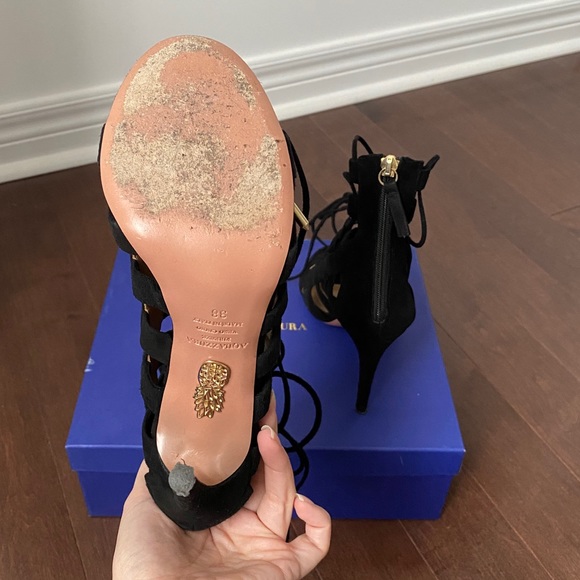 Aquazurra Black Suede “Amazon 105” Heels - Picture 8 of 12